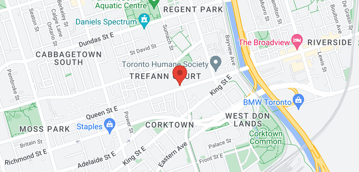 map of 500 QUEEN ST E